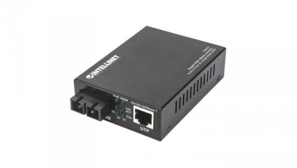 Media Konwerter GB PoE+ 1000Base-T RJ45 na 1000Base-LX SC SM