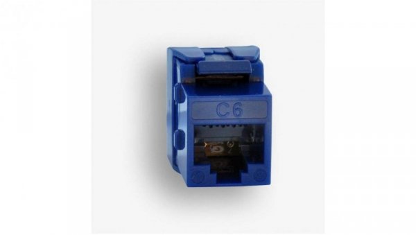 Gniazdo RJ45 UTP kat. 6 keystone niebieskie (beznarzędziowe) slim EM/UQK-C6