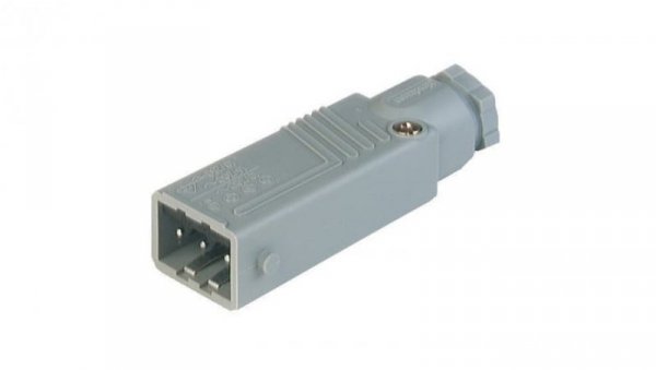 Prostokątne złącze zasilające do samokonfekcjonowania (seria ST) męskie proste 3+PE 400 V AC/230 V DC STAS 3 N grau