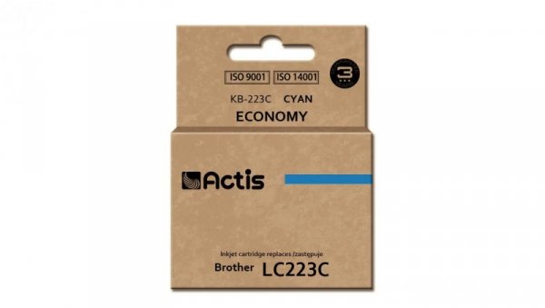 Tusz ACTIS KB-223C (zamiennik Brother LC223C Standard 10 ml niebieski)
