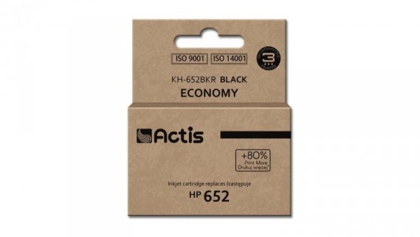 Tusz ACTIS KH-652BKR (zamiennik HP 652 F6V25AE Standard 15 ml czarny)