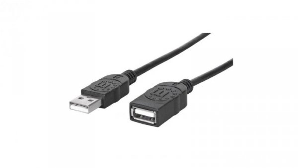 Kabel USB 2.0 A-A M/F 1.8M Czarny Hi-Speed USB-A/USB-A 338653