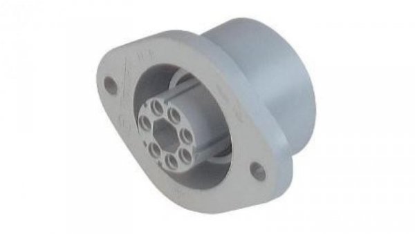 Gniazdo panelowe żeńskie z kołnierzem 7-pinowy (6+PE) 250 V AC/DC 10 A N6R BFE