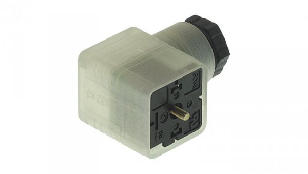 Złącze zaworowe serii GDM żeński 3-pinowe (2+PE) śrubowe M16 warystor dioda LED 24 V AC/DC 8 A GDML 2016 LED 24 VR YE schwarz