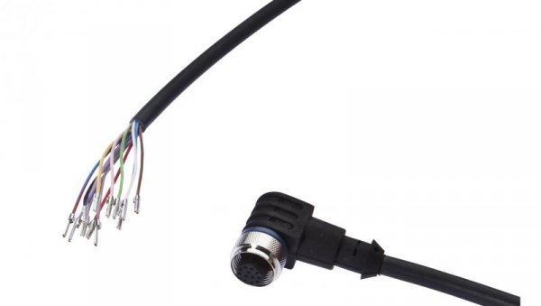 Kabel konfekcjonowany jednostrony złącze M12 żeńskie 12-pinowe kątowe wolny koniec przewodu 12x0,14mm² 2m PUR 30V VK200C21