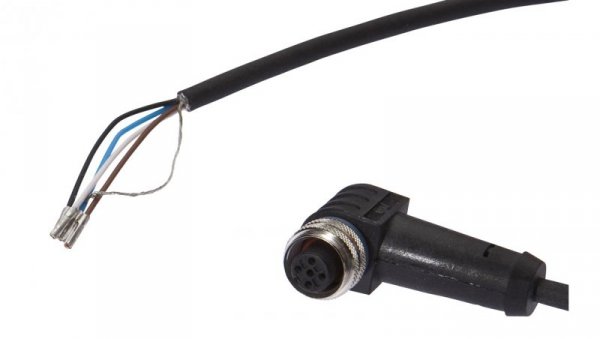 Złącze do samokonfekcjonowania M12 kątowe żeńskie 4-pinowe końcówka niezarobiona PUR 4x0.34mm² 250V 90 stC IP67 VK205321