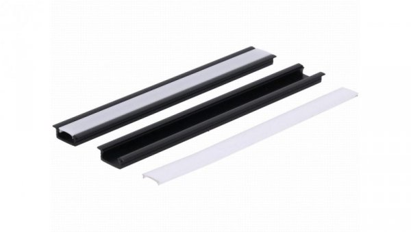 Profil led PCV Fuga Slim 16x7 2m czarny ML