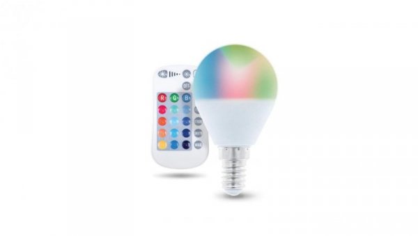 Żarówka LED E14 G45 RGB + White 5W + RC 250lm Forever Light