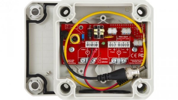 1-kanałowe zewnętrzne zabezpieczenie przeciwprzepięciowe serii EXT, video i zasilania 12V DC, BOX HD-1-EXT/12VDC
