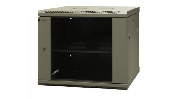 Szafa RACK wisząca niedzielona 19 cali 9U gł.600mm, niezmontowana, RAL 7035