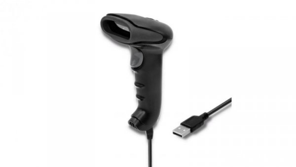 Qoltec Laserowy czytnik kodów kreskowych 1D CCD USB Czarny
