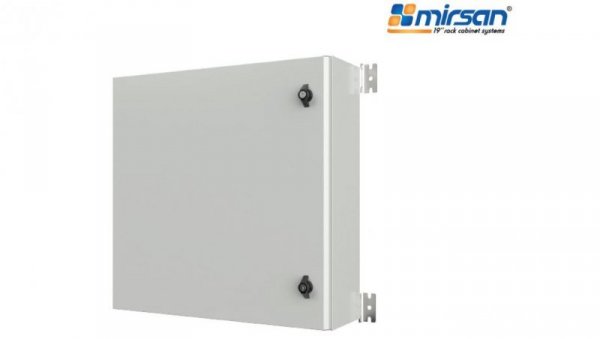 MIRSAN Szafa wisząca IP65 300/400/200mm (jednoskrzydłowe drzwi pełne płyta montażowa) szara