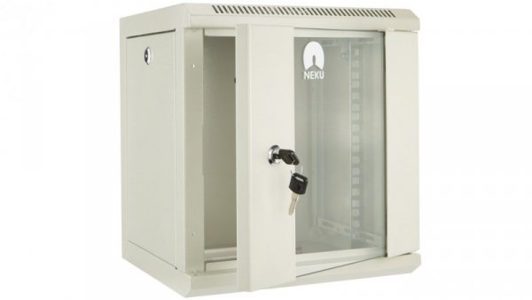Szafa wisząca RACK 10 cali 6U 300mm szara NEKU TS
