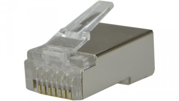 Wtyk modularny RJ45 8P8C kat.6 ekranowany FTP drut NEKU /woreczek 100szt./