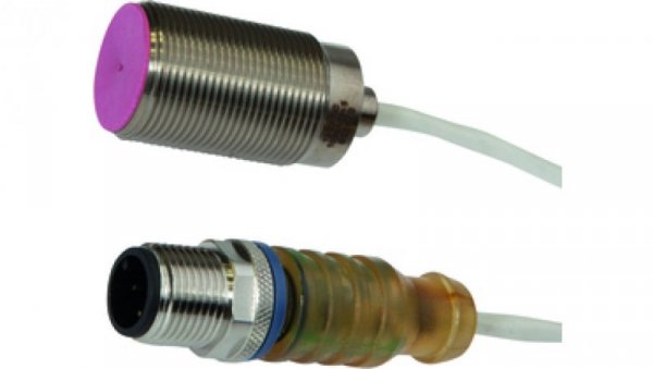 Czujnik indukcyjny M18x1 dł: 31mm zabudowany Sn: 5mm 10-30V DC 0-230C PNP NO złącze M12 3pin 5m IP50 IB18012T