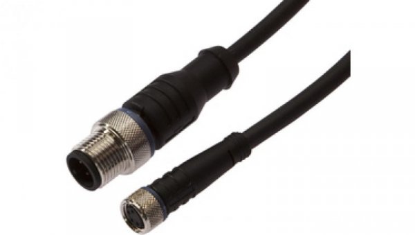 Złącze kablowe gniazdo proste M8 wtyk prosty M12 4-pinowe 3m 240V PUR IP67 VK300F85