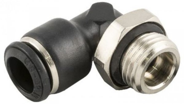 Obrotowa złączka pośrednia kolankowa gwint R 1/8 męskie, Wciskane 6 mm RS PRO