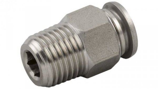 Adapter gwintowany prosty gwint – rura, 20 barów