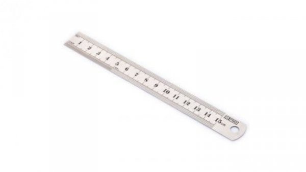 Linijka, Jednostki metryczne, 15cm, Stal nierdzewna