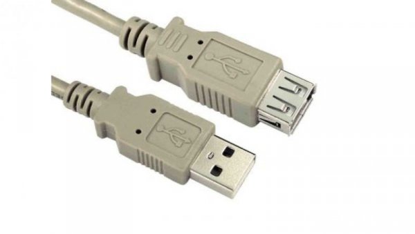 Przedłużacz USB, dł. 3m, kolor: Szary