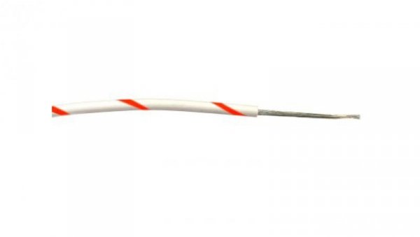 Przewód jednożyłowy linkowy, 0,2 mm², 7/0,2 mm, 24 AWG, PVC, 1 kV AC, Czerwony/Biały, dł. 100m, RS PRO