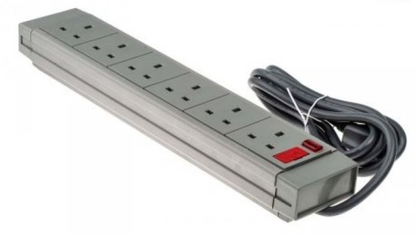 Przedłużacz 6-gniazd 230 V AC Typ G - brytyjski 2m 2494592