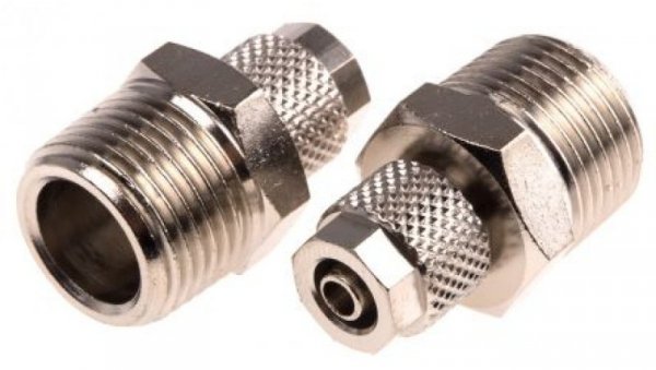 Adapter gwintowany prosty gwint – rura, 15 barów