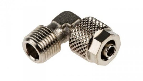 Złącze kątowe gwint R 1/8 męskie, Wciskane 6 mm RS PRO