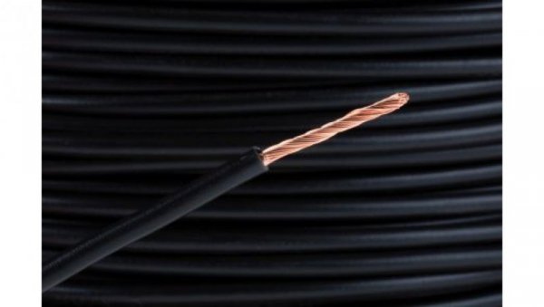 Przewód jednożyłowy linkowy, 2491X, 1,5 mm², 30/0,25 mm, 15 AWG, PVC, 750 V, Czarny, dł. 100m, RS PRO