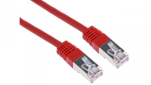 Kabel kategorii 6, Czerwony, Wtyk RJ45/męski RJ45dł.: 1m, mat. koszulki: PVC