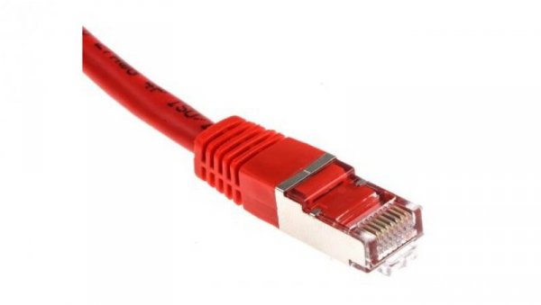 Kabel kategorii 6, Czerwony, Wtyk RJ45/męski RJ45dł.: 5m, mat. koszulki: PVC