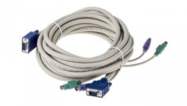 Kabel KVM, dł. 7.5m - Męskie, PS/2 x 2, VGA - Męskie, PS/2 x 2, VGA, RS PRO