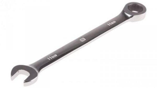 Uniwersalny klucz zapadkowy, roz. 11 mm, dł. 168 mm, materiał: Stal chromowo-wanadowa, RS PRO