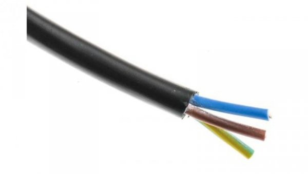 Sieciowy kabel zasilający 3 Core Polichlorek winylu PVC Sheath Czarny 6.3mm od , 300 V