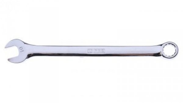 Klucz płasko-oczkowy, roz. 10 mm, dł. 161 mm, materiał: Stal chromowo-wanadowa, RS PRO