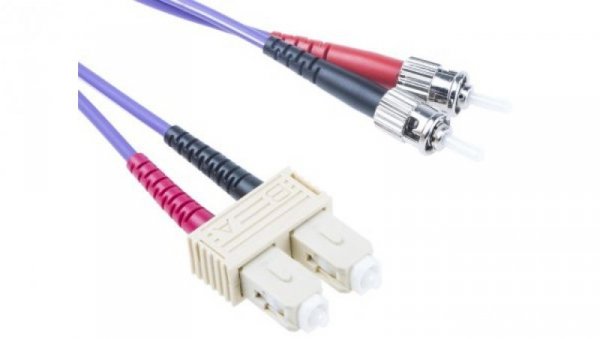 Kabel światłowodowy, średnica: 50/125μm, OM3 Wielomodowy, Fioletowy, SC / ST