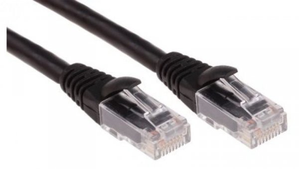 Kabel kategorii 6, Czarny, Wtyk RJ45/męski RJ45dł.: 1m, mat. koszulki: LSZH