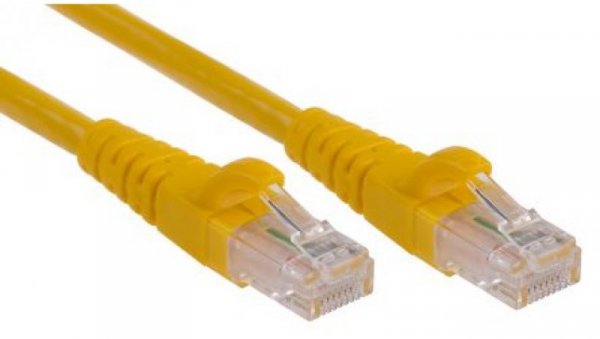 Kabel kategorii 6, Żółty, Wtyk RJ45/męski RJ45dł.: 5m, mat. koszulki: PVC