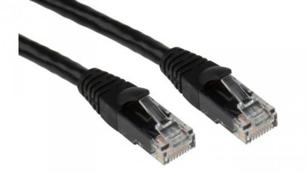 Kabel kategorii 6, Czarny, Wtyk RJ45/męski RJ45dł.: 5m, mat. koszulki: PVC