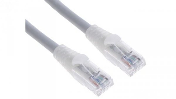 Kabel kategorii 6, Szary, Wtyk RJ45/męski RJ45dł.: 10m, mat. koszulki: PVC