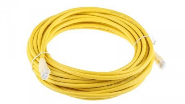 Kabel kategorii 6, Żółty, Wtyk RJ45/męski RJ45dł.: 10m, mat. koszulki: PVC