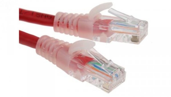 Kabel kat. 5e U/UTP Czerwony 1m