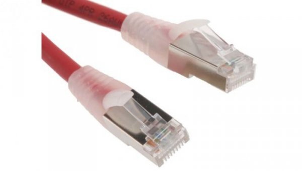 Kabel kategorii 6, Czerwony, Wtyk RJ45/męski RJ45dł.: 2m, mat. koszulki: LSZH