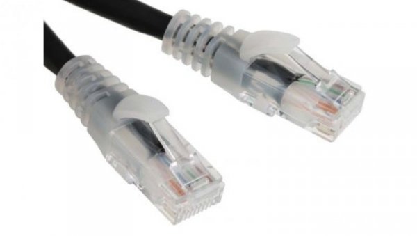 Kabel kategorii 6, Czarny, Wtyk RJ45/męski RJ45dł.: 2m, mat. koszulki: LSZH