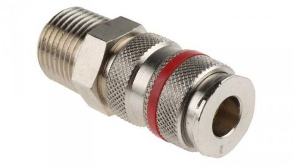 Szybkozłączka pneumatyczna, materiał Mosiądz, złącze R 1/2 męskie, RS PRO PLC 60, Rectus 19