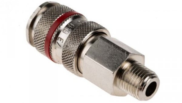 Szybkozłączka pneumatyczna, materiał Mosiądz, złącze R 1/4 męskie, RS PRO PLC 60, Rectus 19