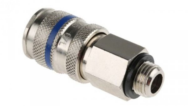 Szybkozłączka pneumatyczna, materiał Mosiądz, stal, złącze G 1/4 męskie, RS PRO CEJN 320, JWL 520, JWL 530, Parker PEF,