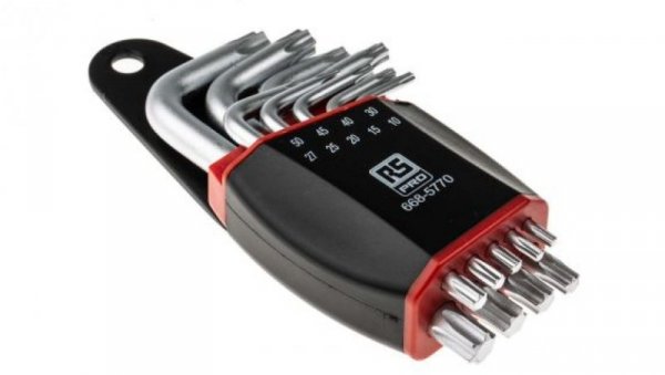 Zestaw kluczy Torx typu L, 9 szt., RS PRO