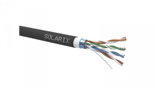Kabel instalacyjny Solarix CAT5E FTP PVC+PE Fca podwójny płaszcz 305m/szpula SXKD-5E-FTP-PVC+PE