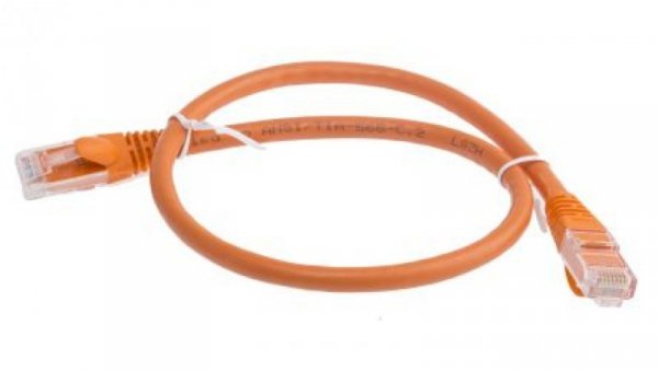 Kabel kategorii 6, Pomarańczowy, Wtyk RJ45/męski RJ45dł.: 500mm, mat. koszulki: LSZH